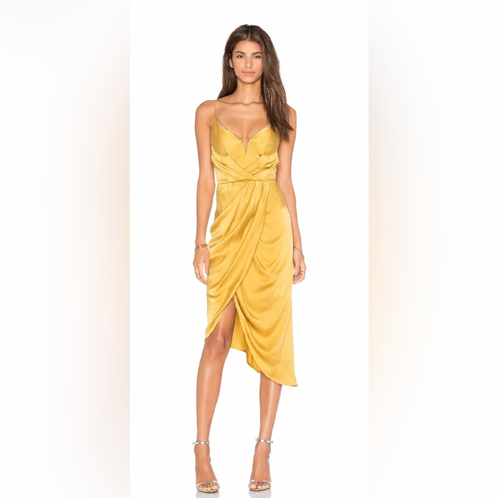 Zimmermann Yellow Asymmetrical Slip Dress